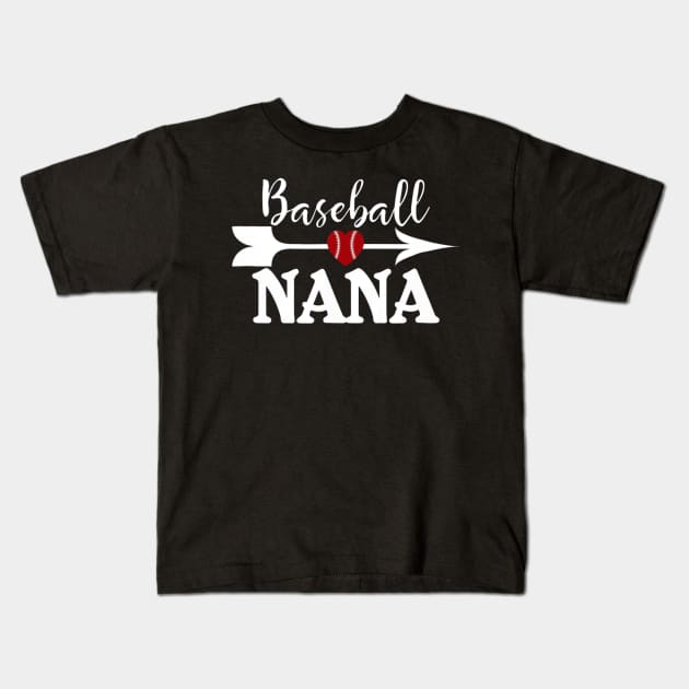 Baseball NANA Proud Grandma Mothers Day Kids T-Shirt by Vigo